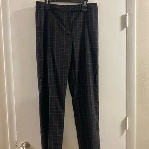 LOFT Women's Black Plaid Straight Leg Pants